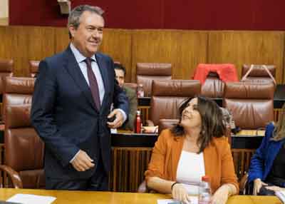 Juan Espadas y Mara de los ngeles Frriz del Grupo Parlamentario Socialista 