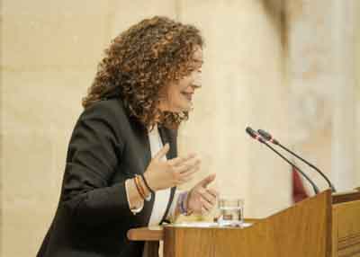 La portavoz de Por Andaluca, Inmaculada Nieto, argumenta la enmienda de totalidad de su grupo al Proyecto de Ley del Presupuesto de la Comunidad Autnoma de Andaluca para el ao 2023 