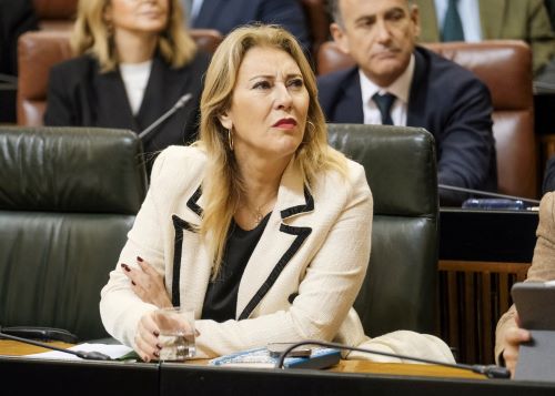  Carolina Espaa, consejera de Economa, Hacienda y Fondos Europeos, atiende desde su escao las intervenciones en el debate de presupuestos