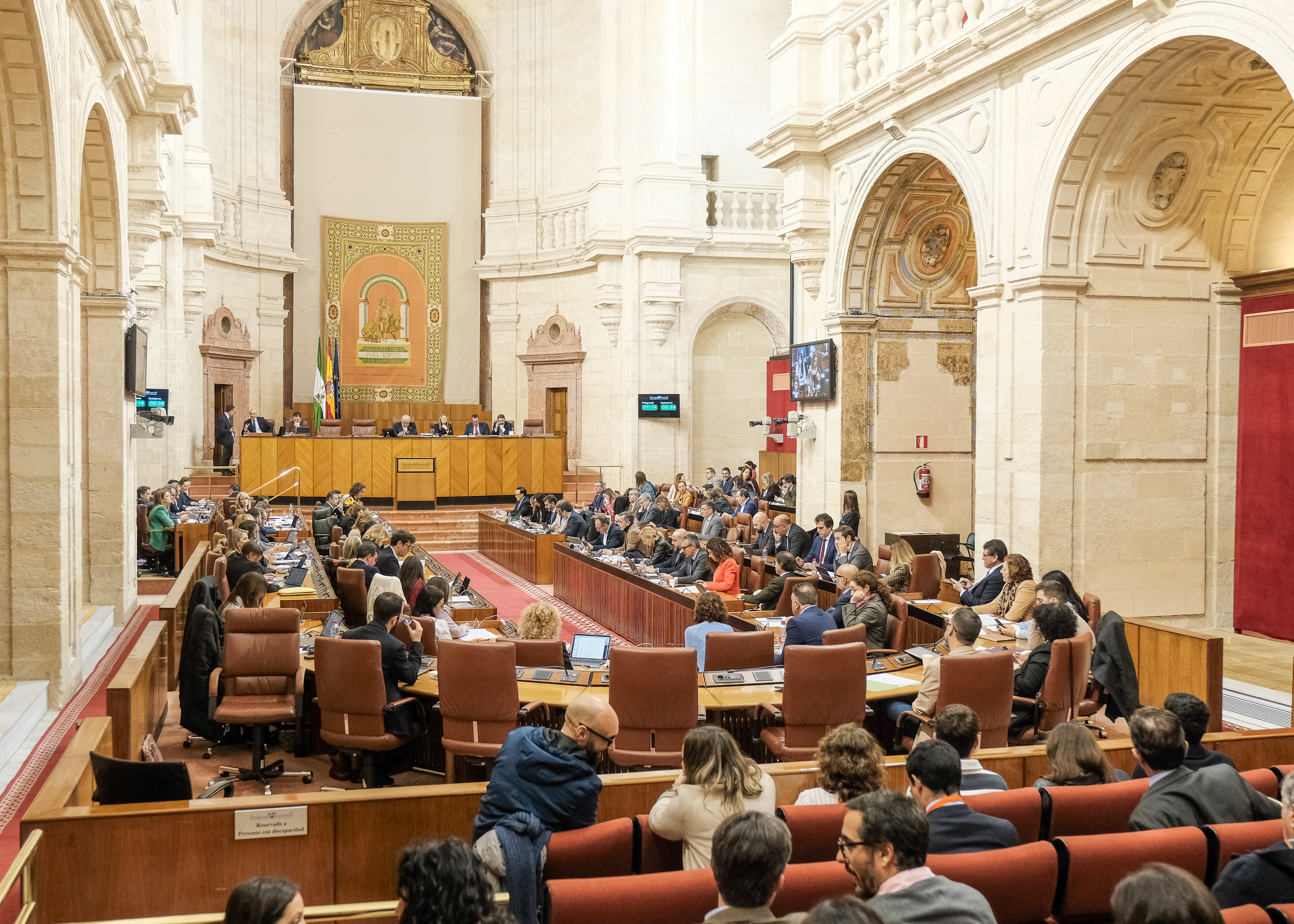 El Pleno del Parlamento de Andaluca en uno de los momentos de la jornada de hoy