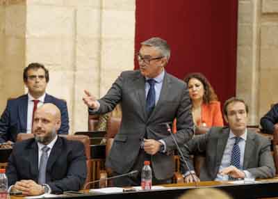  El portavoz del G.P. Vox en Andalucía, Manuel Gavira, formula una pregunta relativa a la Ley Trans de Andalucía  