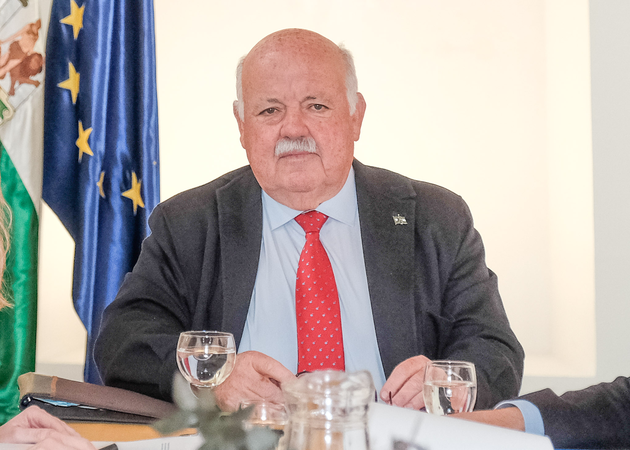  El presidente del Parlamento de Andaluca, Jess Aguirre, al inicio de la sesin de la Mesa del Parlamento 