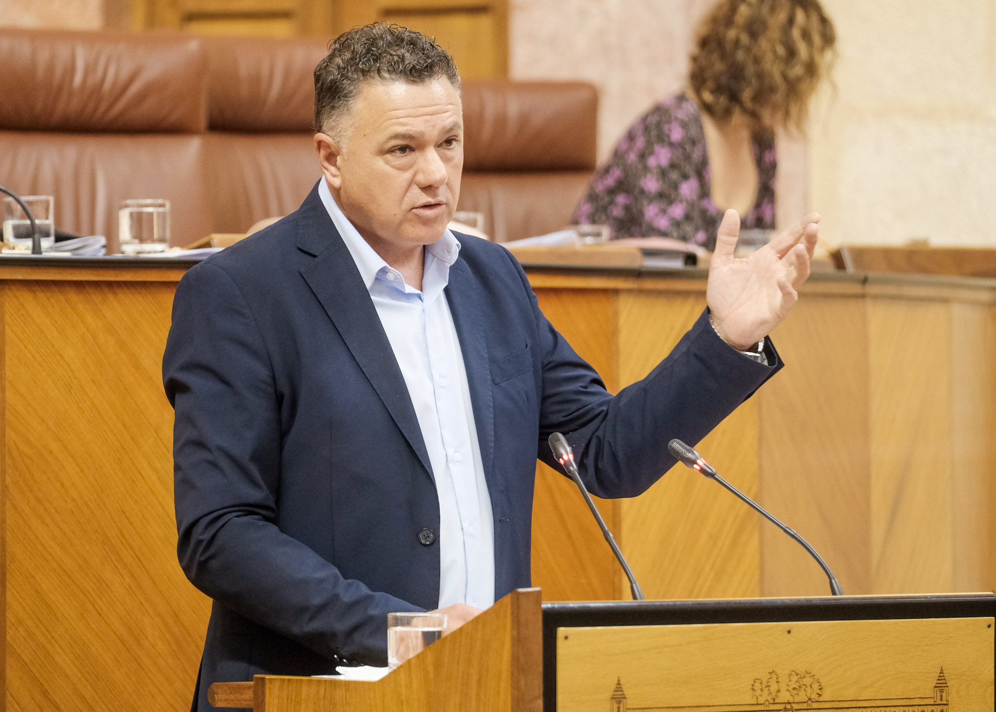 El portavoz adjunto de Por Andaluca, Juan Antonio Delgado, interviene en el debate final del Proyecto de Ley de Economa Circular 