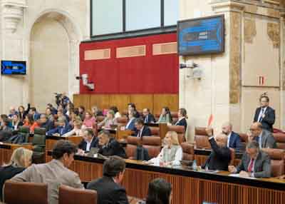 Uno de los momentos de votacin del Proyecto de Ley de Economa Circular de Andaluca  
