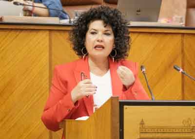 Mara Isabel Mora, presidenta del Grupo Mixto-Adelante Andaluca, expresa el parecer de su formacin ante la proposicin de ley 