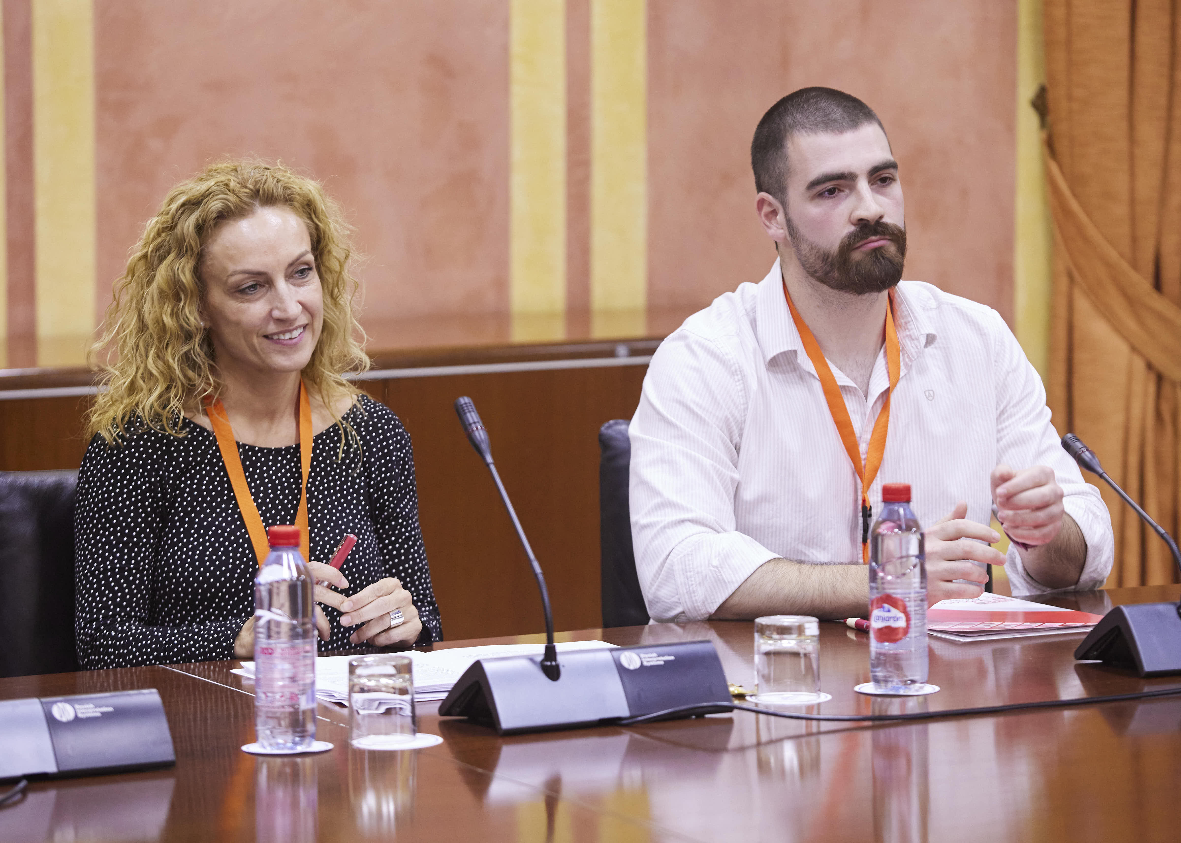 Nuria Martnez, secretaria de Institucional y Comunicacin de Comisiones Obreras de Andaluca, junto a Pablo Boza, economista del Gabinete tcnico 