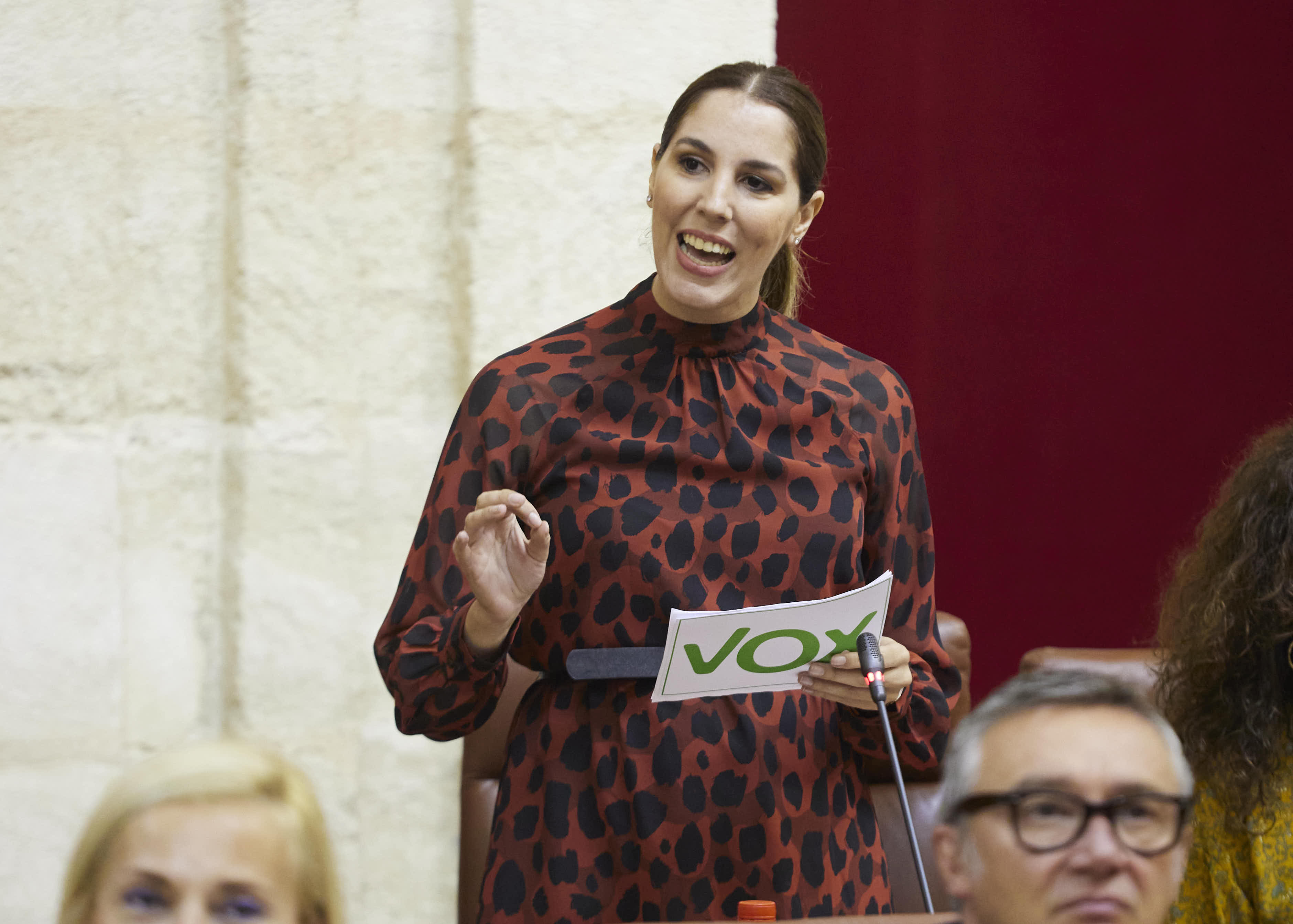 La diputada del G.P. Vox en Andaluca Purificacin Fernndez pregunta sobre el plan de accin de la Comisin Europea para proteger los ecosistemas marinos 