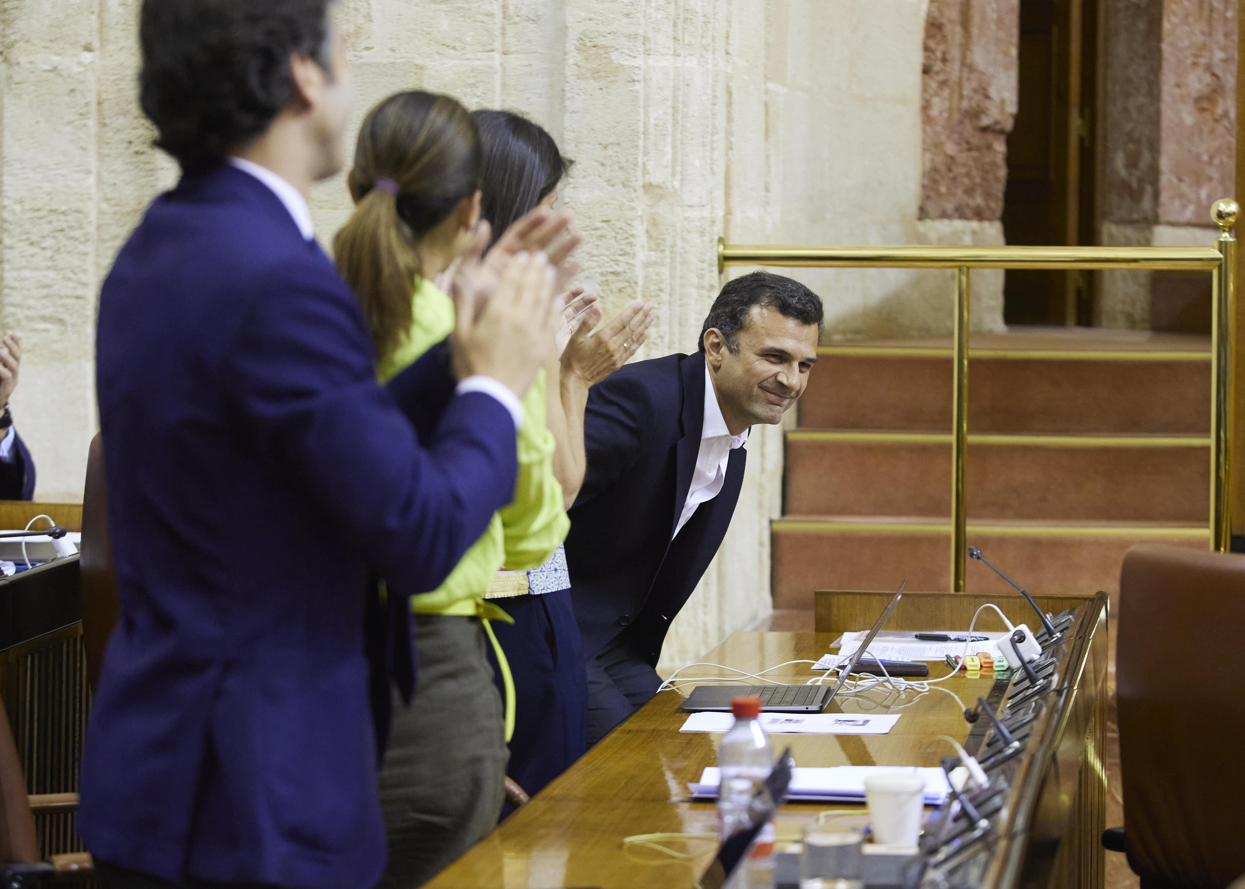 Bruno Garca de Len, del G.P. Popular de Andaluca, en uno de los momentos de la sesin de hoy 