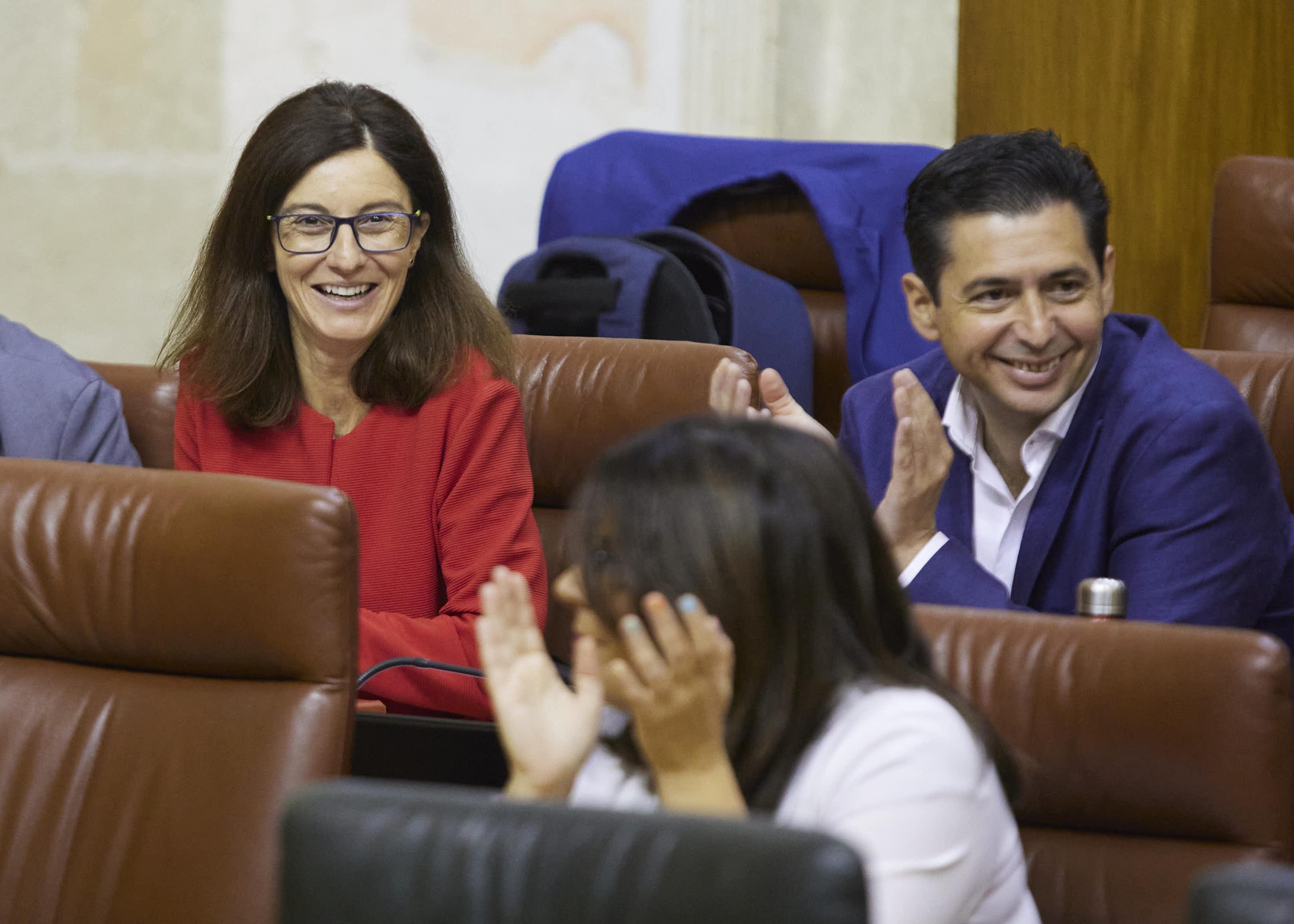 Diputados socialistas en el transcurso de la sesión  