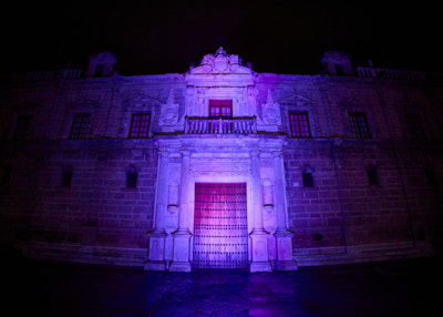  Iluminacin de la fachada del Parlamento de Andaluca por el Da Mundial de la Accin por los Trastornos de la Conducta Alimentaria 