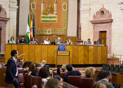  El secretario primero de la Mesa, Manuel Andrs Gonzlez, da lectura al Informe de la Diputacin Permanente sobre su actividad en el mes de agosto