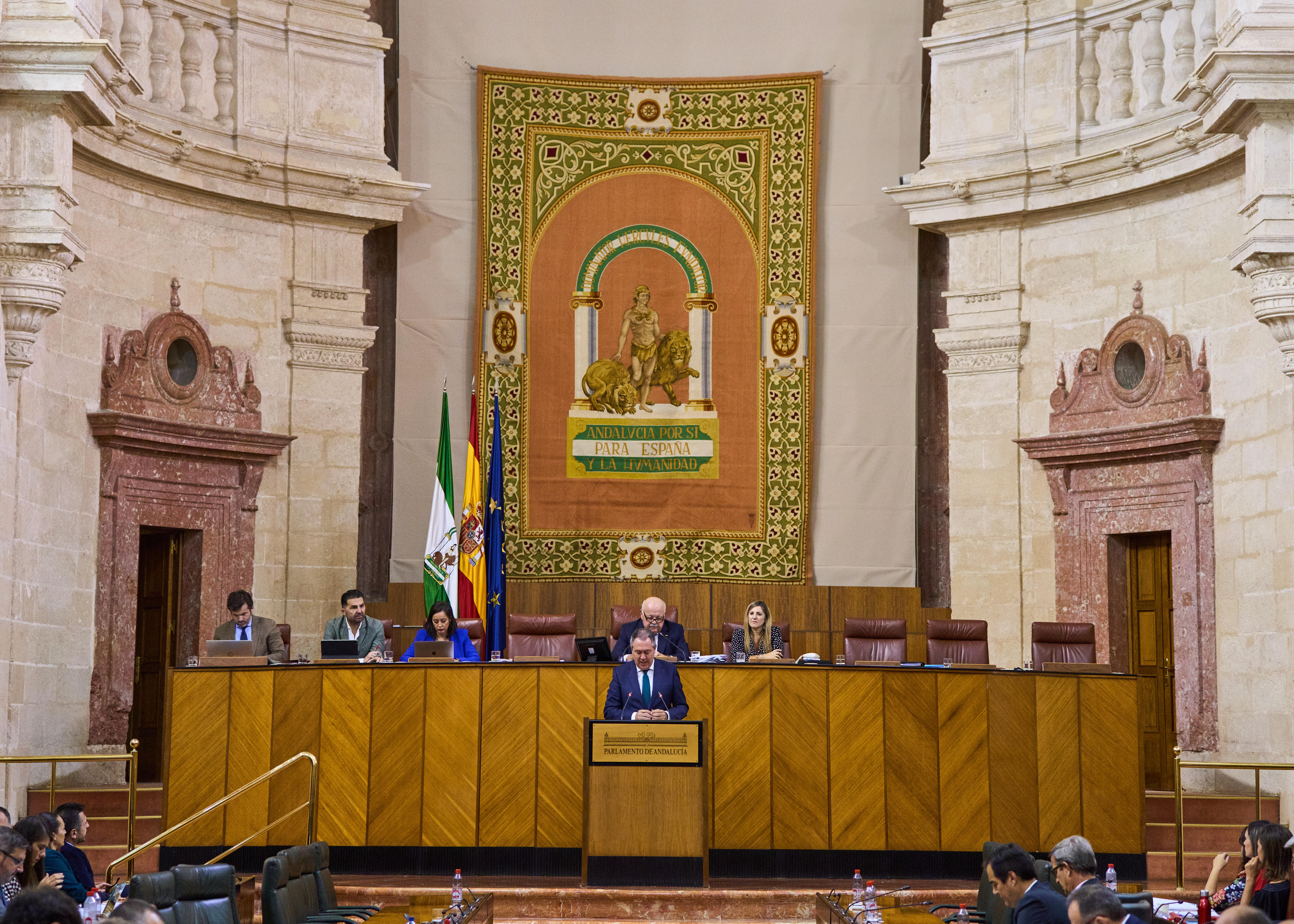 El Pleno del Parlamento durante la intervencin de Juan Espadas, portavoz del Grupo Socialista, en la que solicita la creacin de una ponencia de estudio para la profundizacin y mejora del autogobierno de la comunidad autnoma andaluza