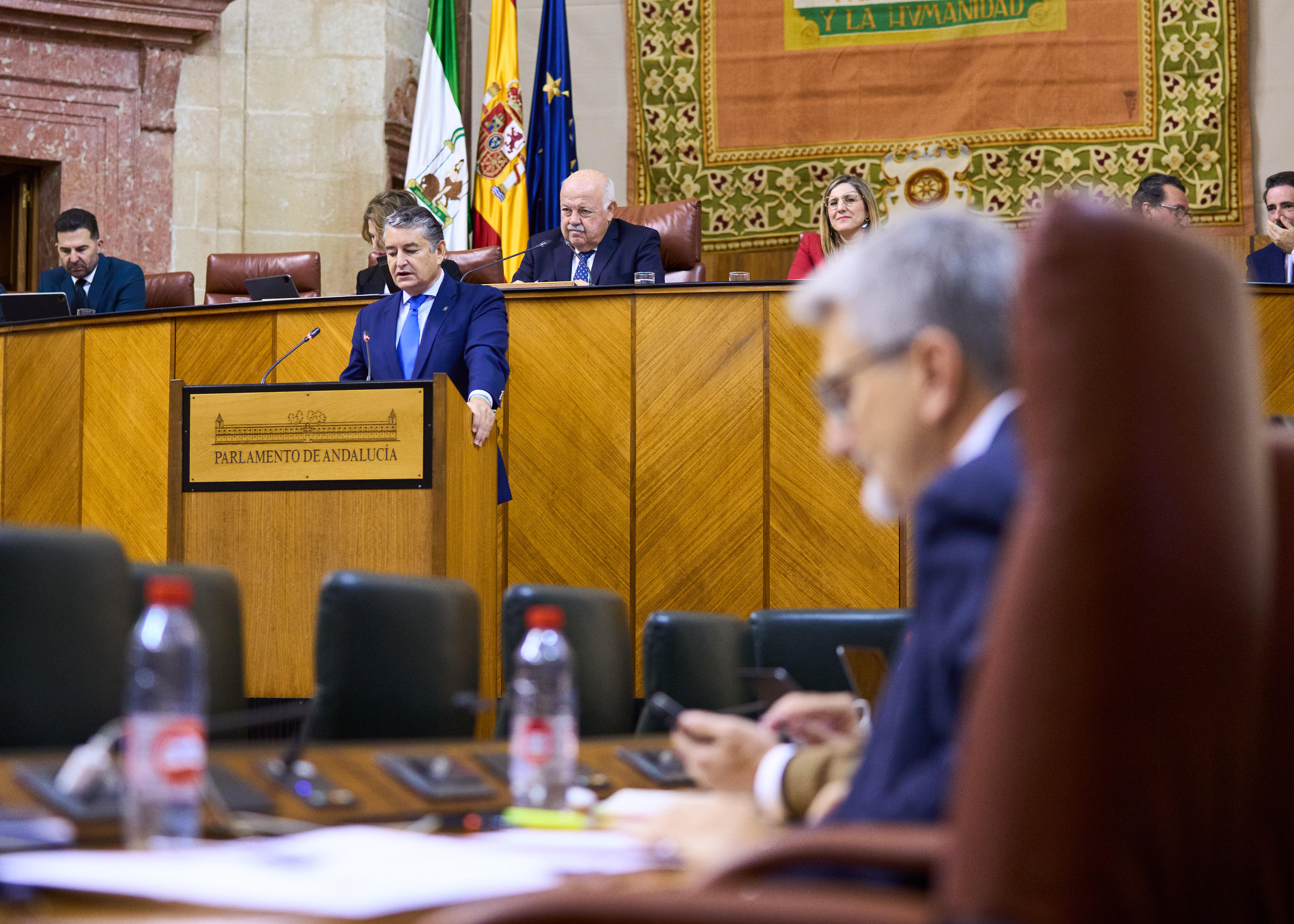  Antonio Sanz, consejero de la Presidencia, responde a la interpelacin planteada por Jos Aurelio Aguilar, del Grupo Socialista