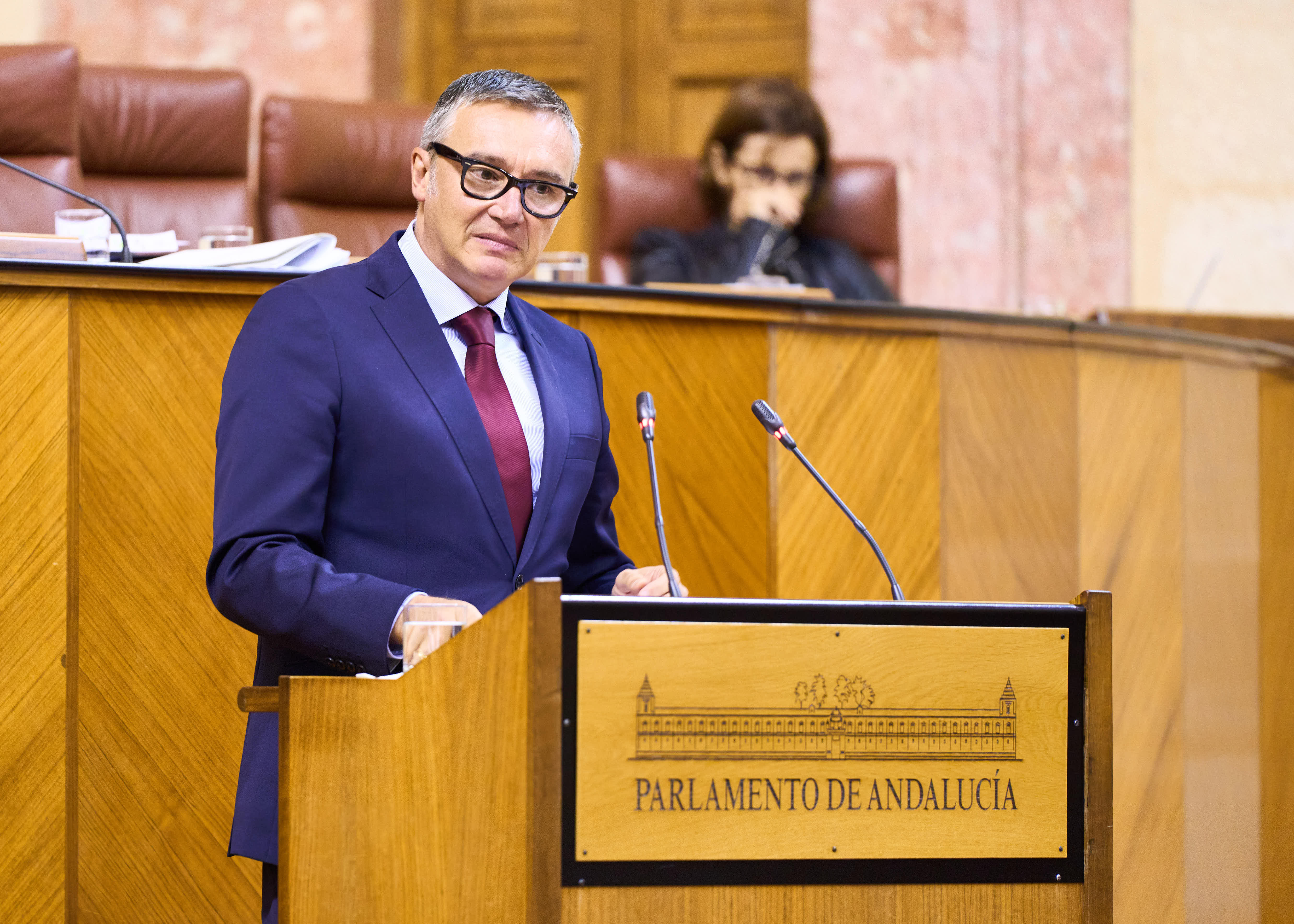  Manuel Gavira, portavoz del Grupo parlamentario Vox en Andaluca, posiciona a su grupo en el debate de totalidad del Proyecto de Ley del Presupuesto 2024