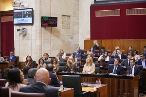  La bancada del Grupo Popular, durante la votacin de las enmiendas a la totalidad