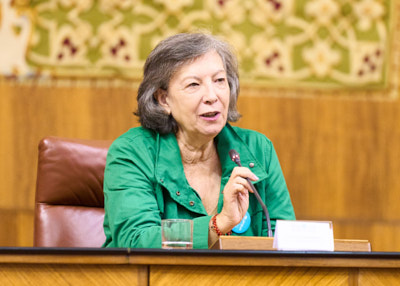  La presidenta de UNICEF Comit Andaluca, Claudia Zafra, durante su intervencin en el XV Pleno Infantil