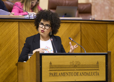   Maribel Mora, diputada del Grupo Mixto-Adelante Andaluca, durante su intervencin en el debate sobre la toma en consideracin de la Proposicin de Ley 12-24/PPL-000001