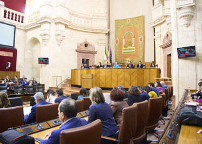  El Pleno del Parlamento, durante una de las votaciones celebradas en la sesin de hoy jueves