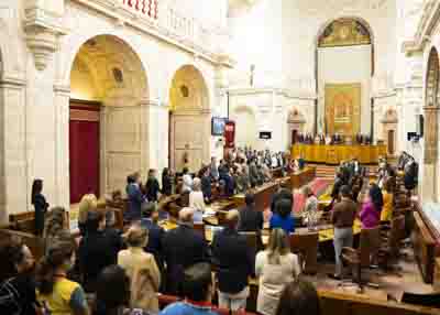  El Pleno del Parlamento de Andaluca guarda un minuto de silencio por el reciente fallecimiento de Mara de los ngeles Infante, hija del padre de la patria andaluza, Blas Infante