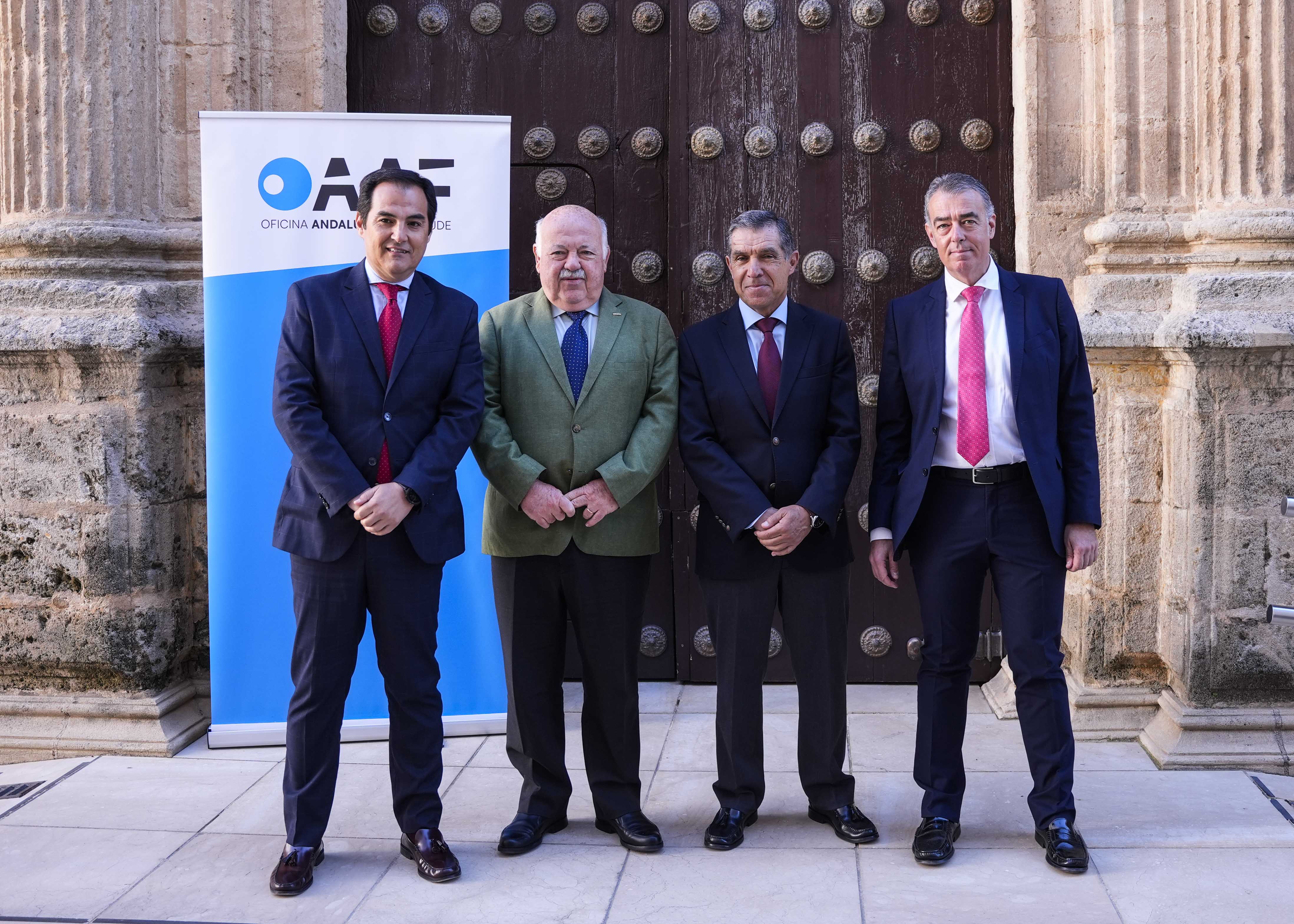  El presidente del Parlamento, Jess Aguirre; el presidente del TSJA, Lorenzo del Ro; el consejero de Justicia, Jos Antonio Nieto; y el director de la Oficina Andaluza Antifraude, Ricardo Puyol 