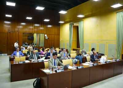  Diputados de la Comisin de Universidad, Investigacin e Innovacin momentos antes de iniciar la sesin