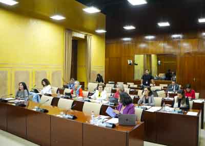 Diputados de la Comisin sobre la Infancia y la Adolescencia en la sesin de esta tarde 