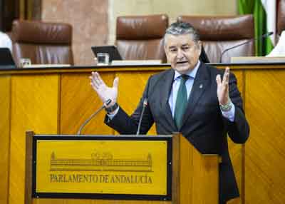 El consejero de la Presidencia, Interior, Dilogo Social y Simplificacin Administrativa, Antonio Sanz, contesta a la interpelacin 