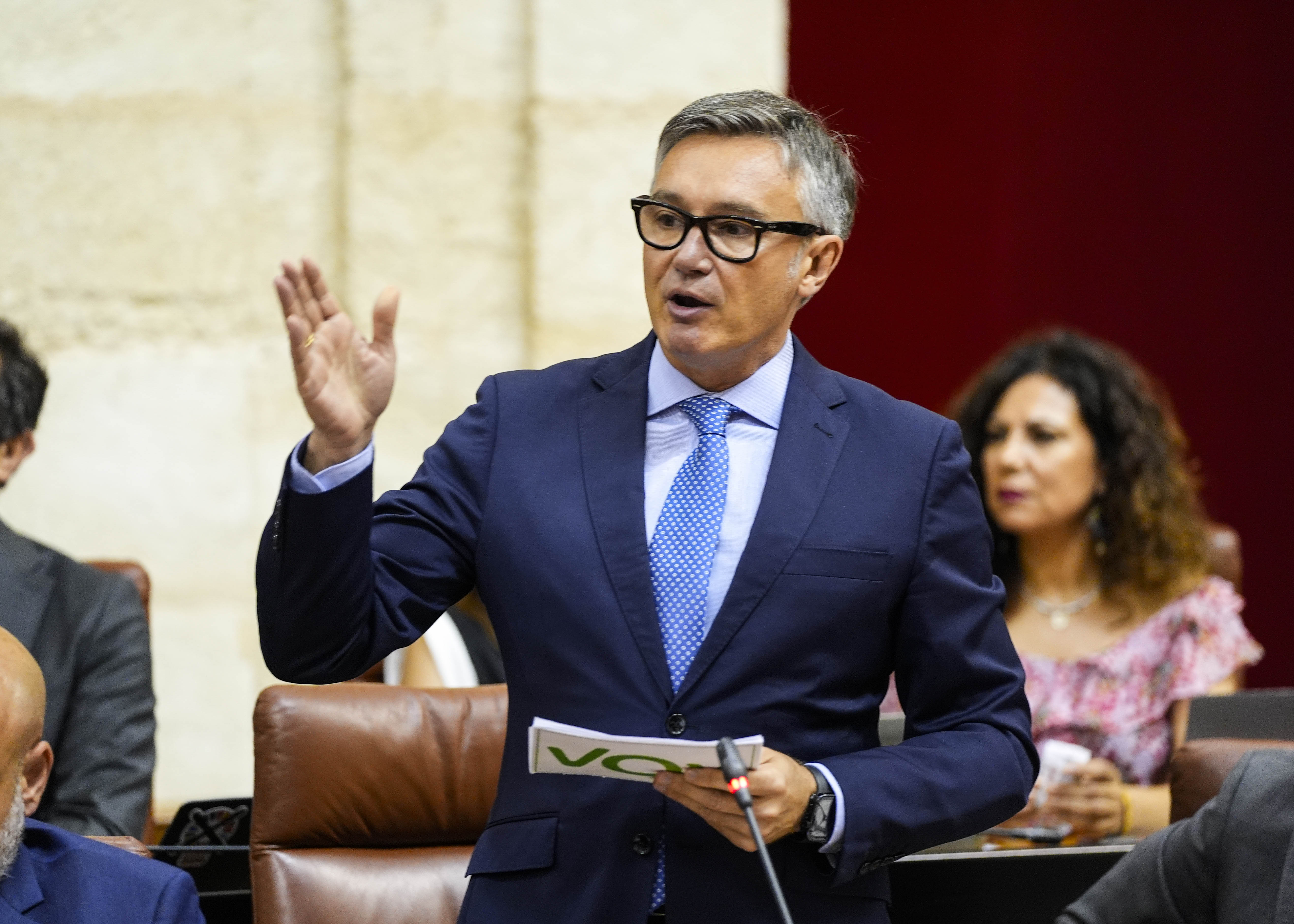 El portavoz del G.P. Vox en Andaluca, Manuel Gavira, pregunta al presidente sobre la gestin del Gobierno autonmico