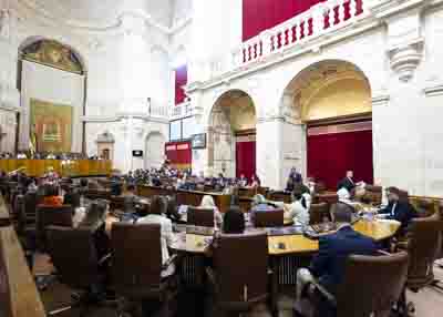 El Pleno del Parlamento de Andaluca durante el desarrollo del ltimo punto del orden del da 