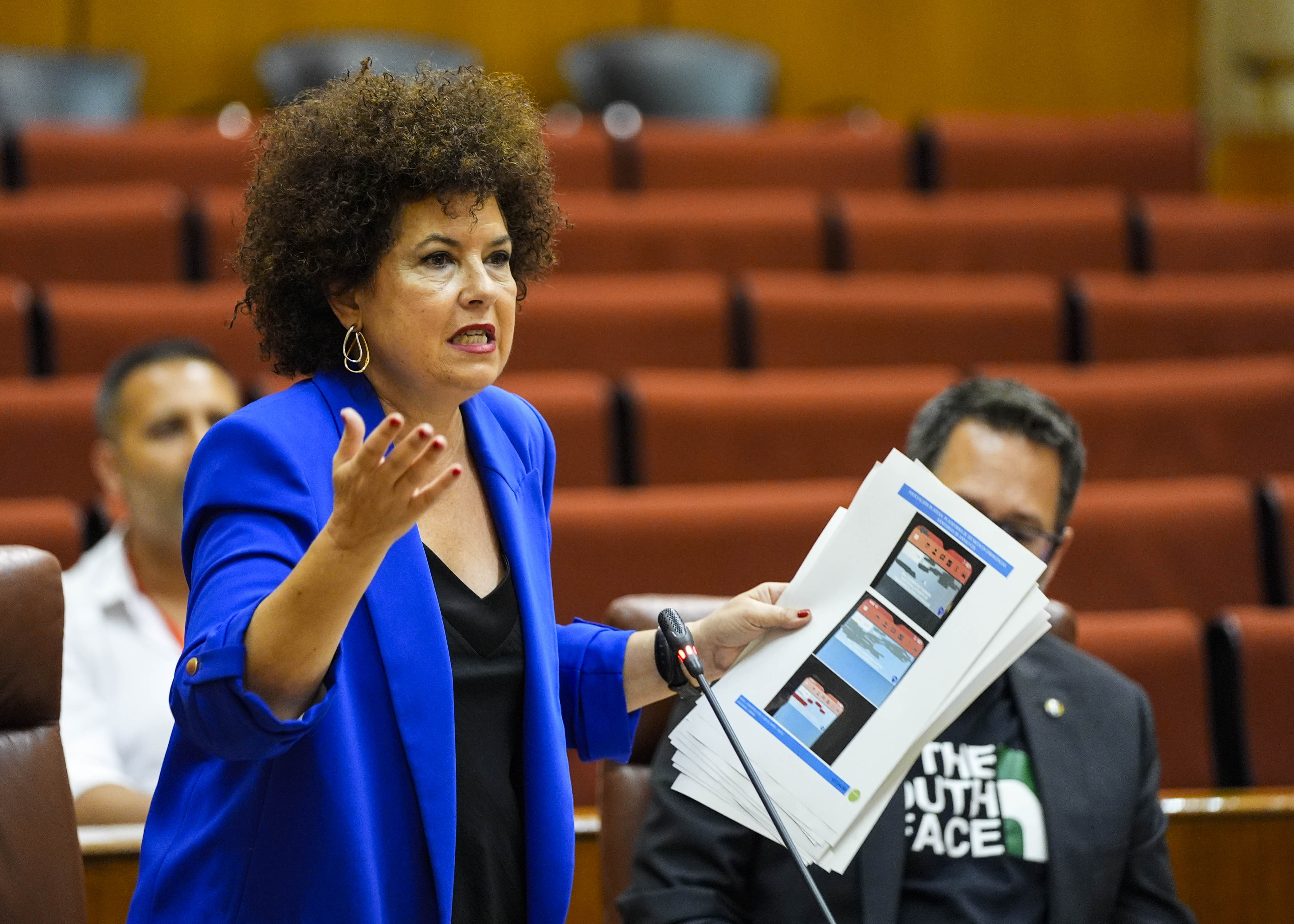  La presidenta del G.P. Mixto-Adelante Andaluca, Mara Isabel Mora, pregunta sobre los servicios de ambulancias 