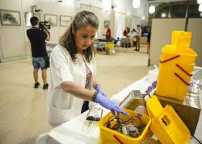 Recogida para su conservacin de la sangre donada 