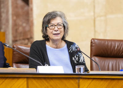  La presidenta de UNICEF Comit de Andaluca, Claudia Zafra, durante su intervencin en el XVI Pleno Infantil 