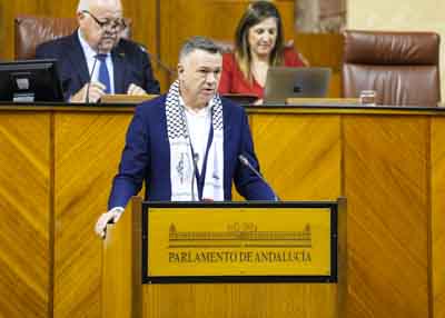   Juan Antonio Delgado, del Grupo Por Andaluca, defiende las enmiendas de su grupo