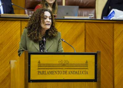  La portavoz del G.P. Por Andaluca, Inmaculada Nieto, durante su argumentacin