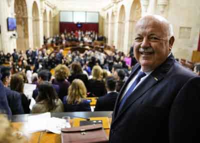 Jess Aguirre, presidente del Parlamento de Andaluca, una vez finalizado el debate del Proyecto de Ley del Presupuesto 2025 