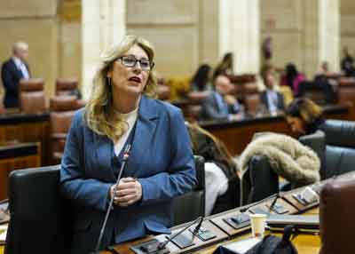 Carolina Espaa, consejera de Economa, Hacienda y Fondos Europeos, contesta a la pregunta 