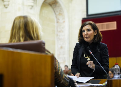 La consejera de Empleo, Empresa y Trabajo Autnomo, Roco Blanco, responde a la diputada
