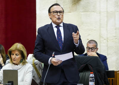 Jos Carlos Gmez Villamandos, consejero de Universidad, Investigacin e Innovacin, responde a la pregunta del diputado 