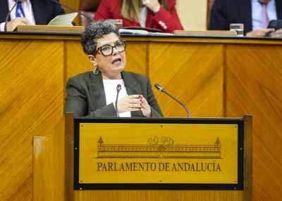 La presidenta del Grupo Mixto-Adelante Andaluca, Mara Isabel Mora, posiciona a su grupo parlamentario respecto de la proposicin de ley