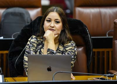 Vernica Prez, del G.P. Socialista, escucha el dictamen de la Comisin del Estatuto de los Diputados sobre su compatibilidad  