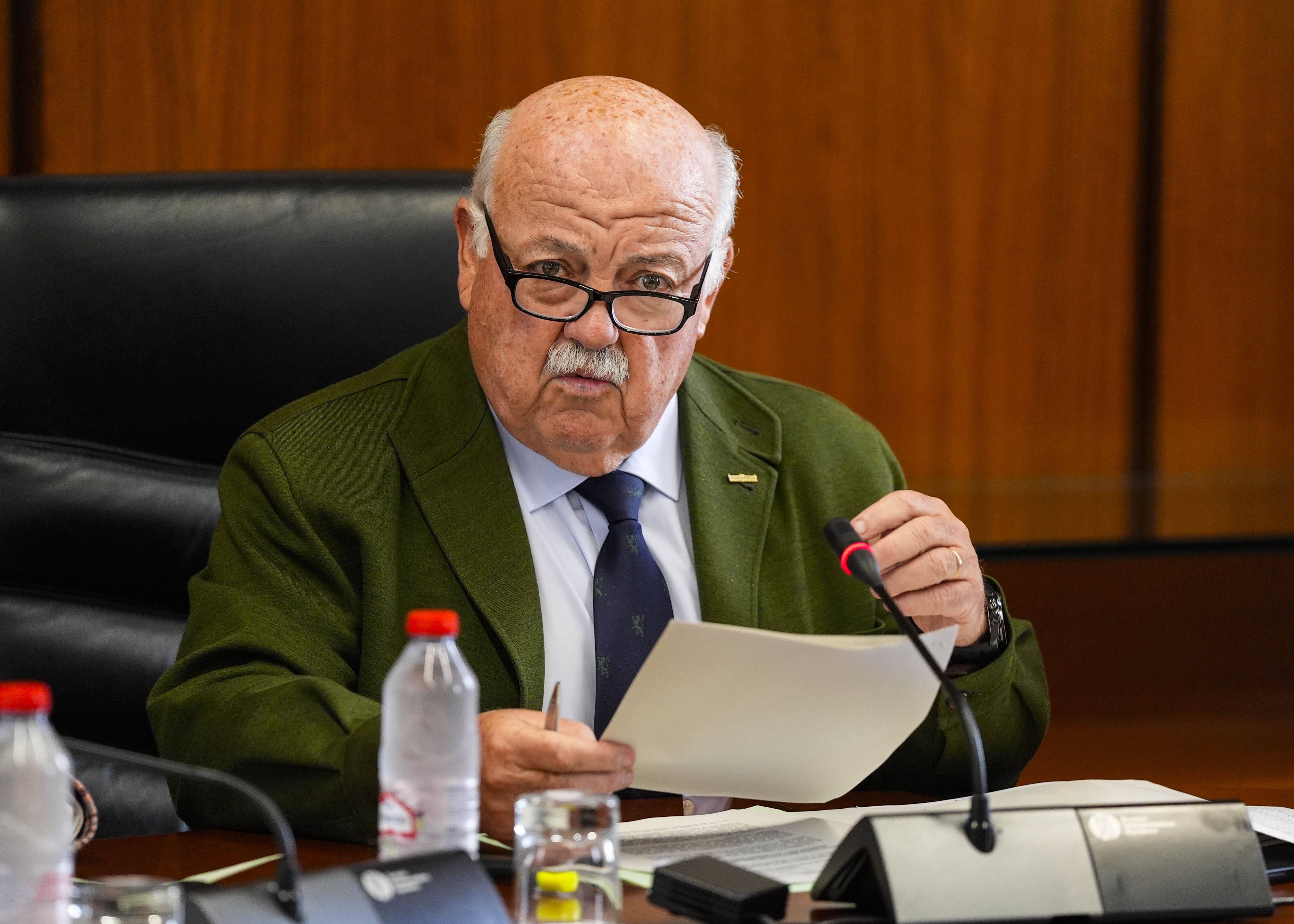 El presidente del Parlamento de Andaluca, Jess Aguirre, en una de sus intervenciones en la Junta de Portavoces  