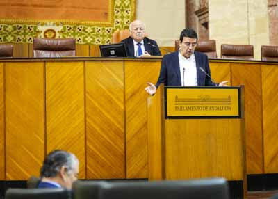 El diputado del Grupo Socialista Mario Jess Jimnez interpela al consejero de la Presidencia, Antonio Sanz 