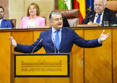 El consejero de la Presidencia, Interior, Dilogo Social y Simplificacin Administrativa, Antonio Sanz, contesta a la interpelacin 