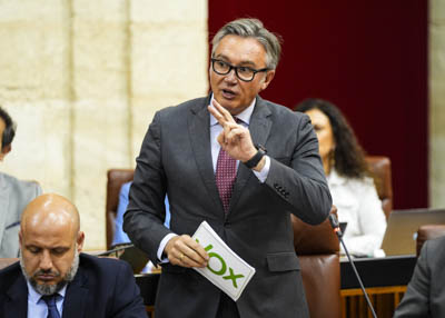 Manuel Gavira, portavoz del G.P. Vox en Andaluca, pregunta al presidente sobre las mejoras en Andaluca tras el cambio de Gobierno 