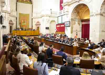 El Pleno del Parlamento de Andaluca durante una de las votaciones tras finalizar el orden del da de la jornada de hoy 