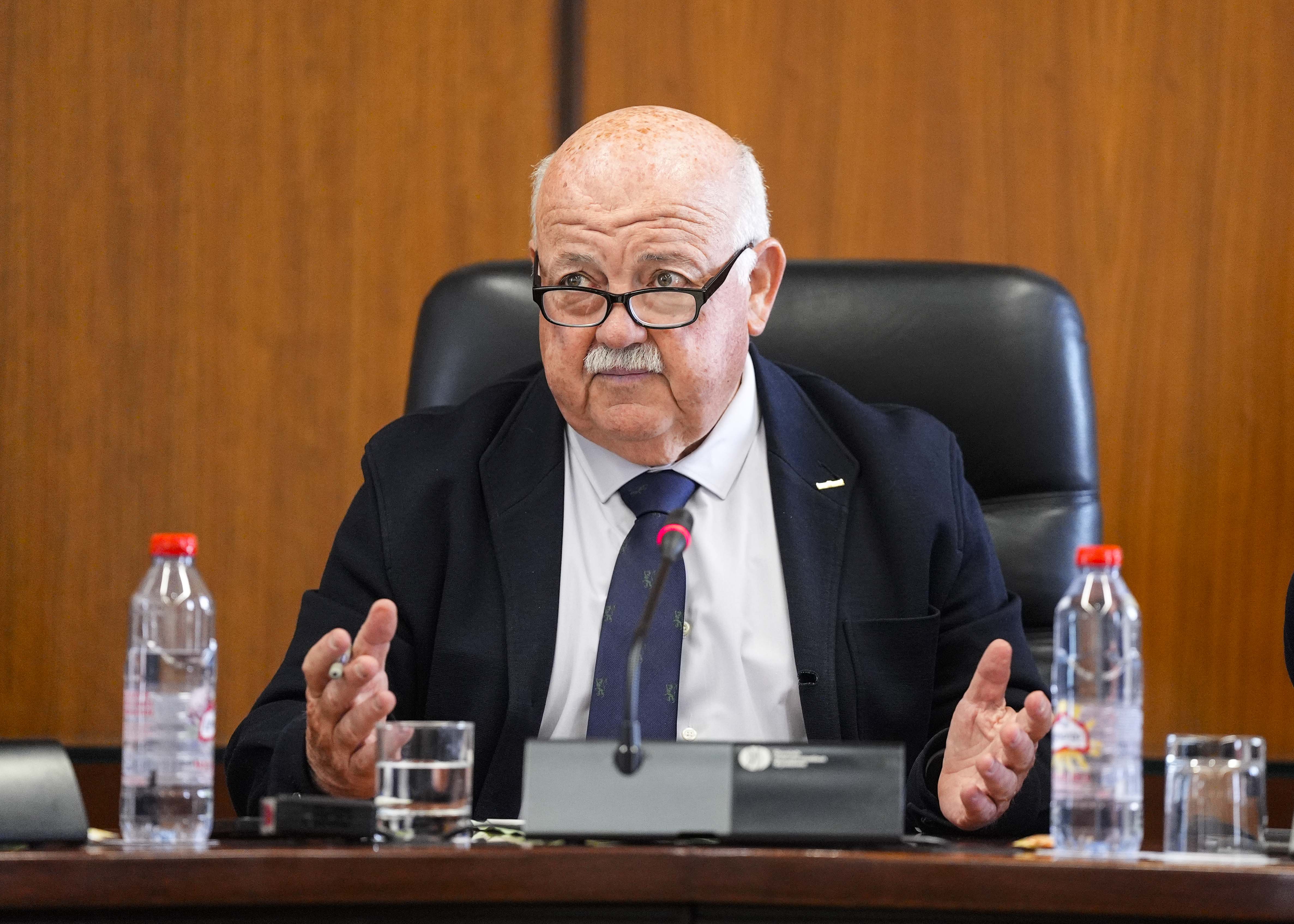 El presidente del Parlamento de Andaluca, Jess Aguirre, en una de sus intervenciones en la Junta de Portavoces  