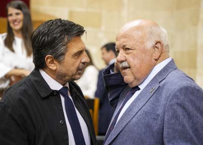 Jess Aguirre, presidente del Parlamento de Andaluca, y Antonio Martn, portavoz del Grupo Parlamentario Popular de Andaluca 