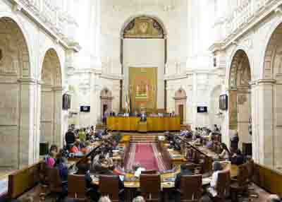 El Pleno del Parlamento de Andaluca durante la presentacin del informe anual del Defensor del Pueblo Andaluz por parte de su titular 