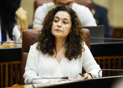 La portavoz del G.P. Por Andaluca, Inmaculada Nieto, durante la intervencin del presidente 