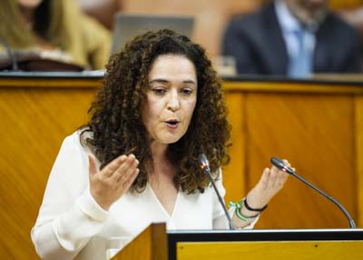 La portavoz del G.P. Por Andaluca, Inmaculada Nieto, posiciona a su grupo parlamentario tras la intervencin del presidente de la Junta de Andaluca  